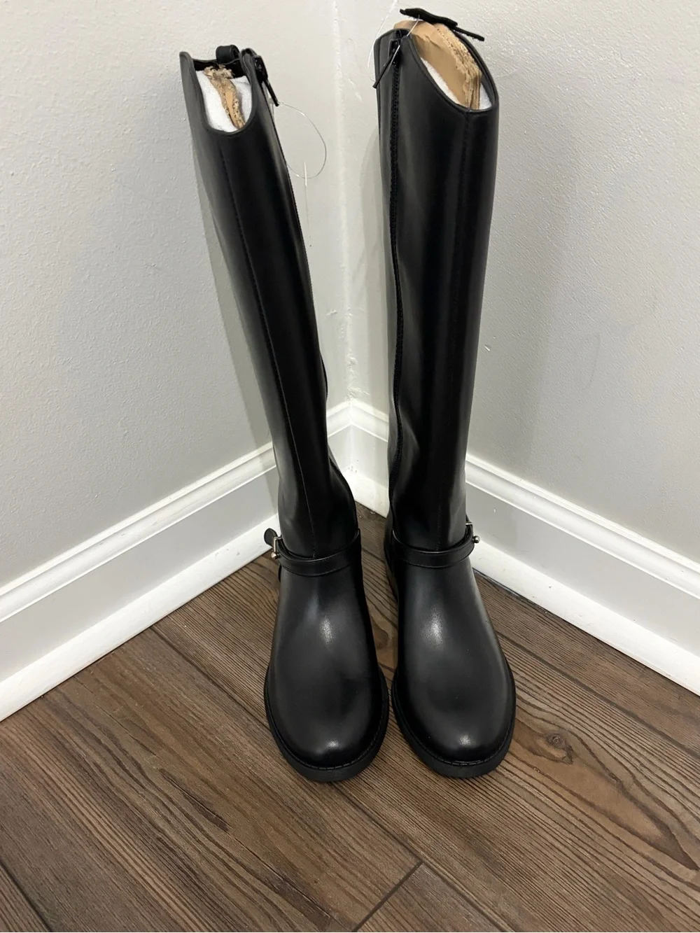 Women's Black Over-the-Knee Zip Riding Boots